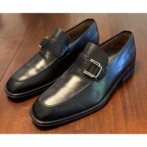 E.T. Wright Black Leather Monk Strap Dress Shoes Mens 9.5 D Made in Spain